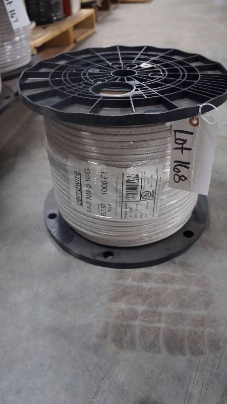 lot 168 image: NEW UNOPENED 1000 Spool of Cerrowire 14-2 NM-B WG EZ-ID Plus 600 Volts NonMetallic Sheathed Cable