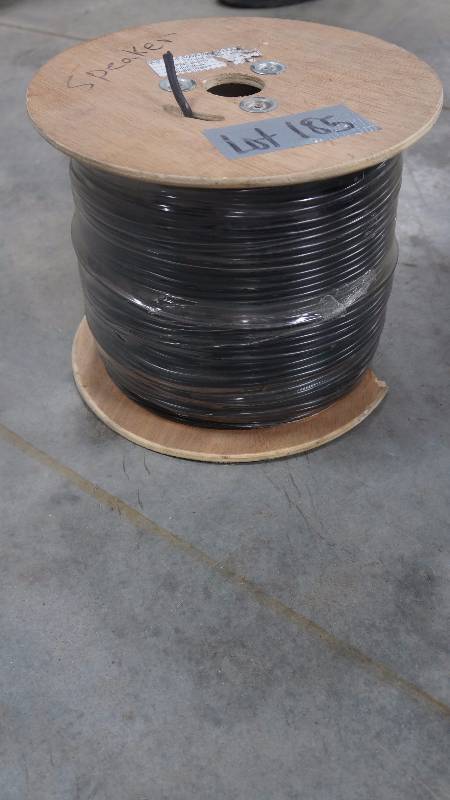 lot 185 image: NEW UNOPENED 1000 16 AWG Inwall CL2 Rated 2 Cond. Speaker Cable Black