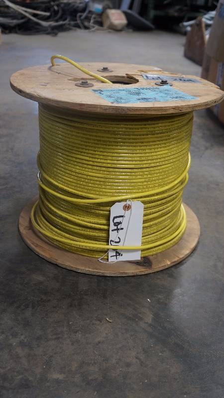 lot 204 image: NEW Partial Spool of Encore Wire THHN 6 AWG Yellow Stranded Copper Cable