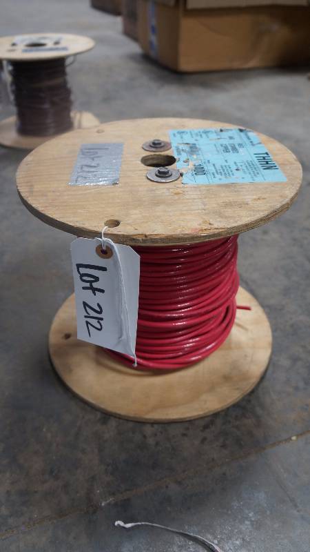 lot 212 image: NEW Partial Spool of Encore Wire 8 AWG Red Stranded THHN Wire