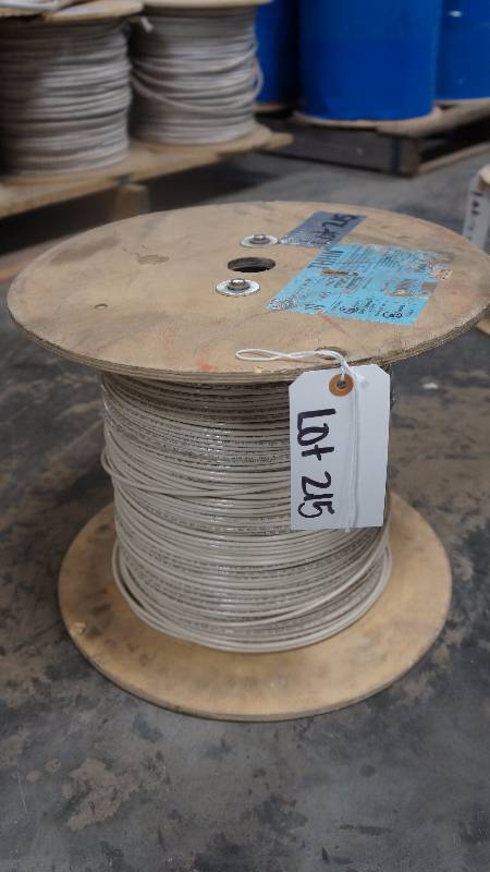 lot 215 image: NEW Partial Spool of Encore Wire 10 AWG THHN White Stranded Copper Wire