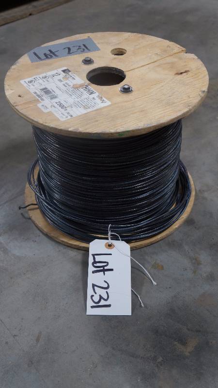 lot 231 image: NEW Partial Spool of Encore Wire 12 AWG Solid THHN or THWN-2 Black Wire