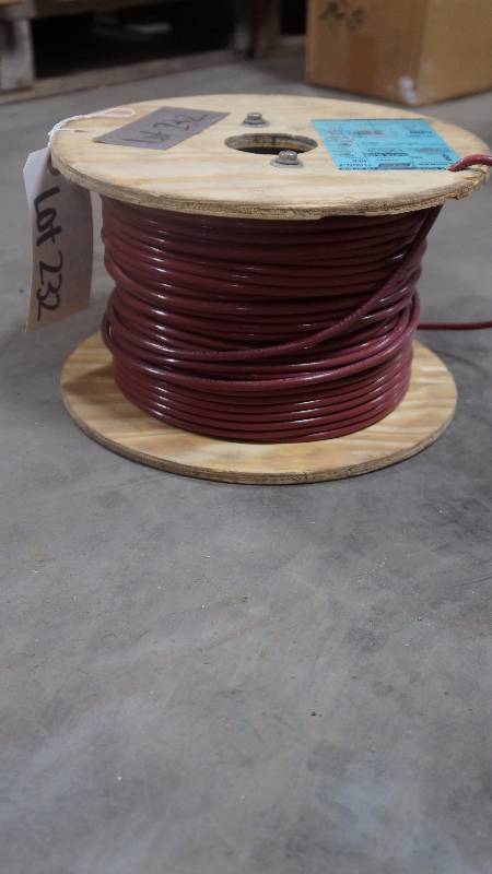 lot 232 image: NEW Partial Spool of Encore Wire 8 AWG Red Strand THHN or THWN-2 Wire