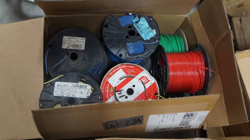 lot 234 image: Bulk Lot of NEW Partial Spools of Encore Wire 14 AWG Type THHN or THWN-2 Wire - Different Colors
