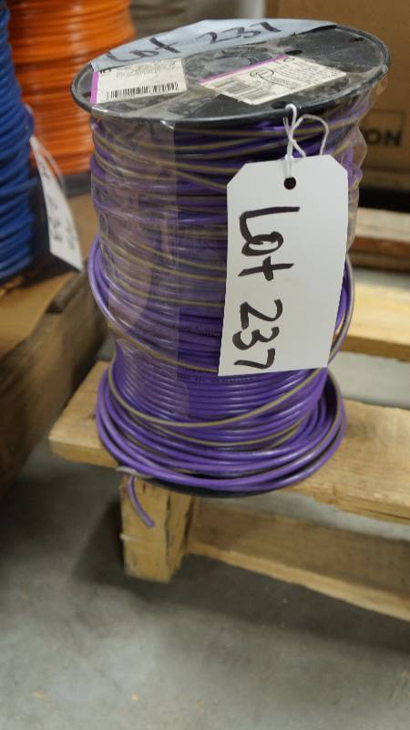 lot 237 image: NEW Partial Spool of Standard Copper Purple THHN or THWN-2 Machine Tool Wire