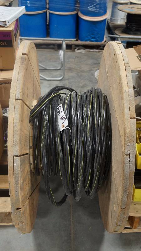 lot 243 image: NEW Partial Spool of Kingwire 2 AWG Aluminum Type 600 Volt 4 Braid Cable