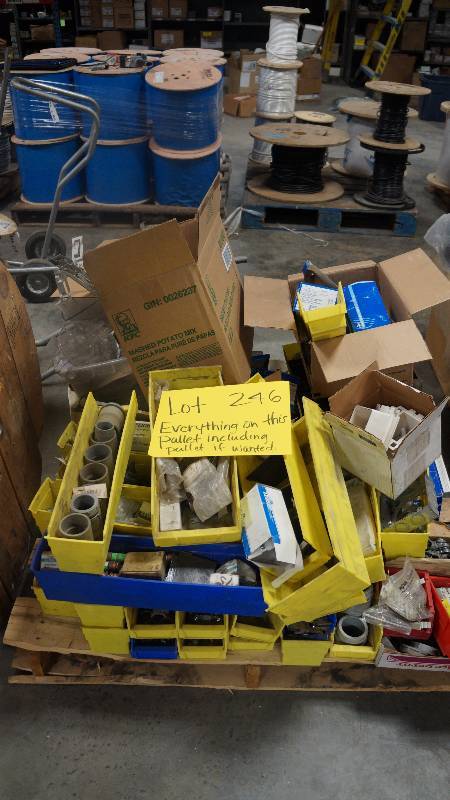 lot 246 image: HUGE Lot of Misc. Electrical Inventory - From Back of Service Truck