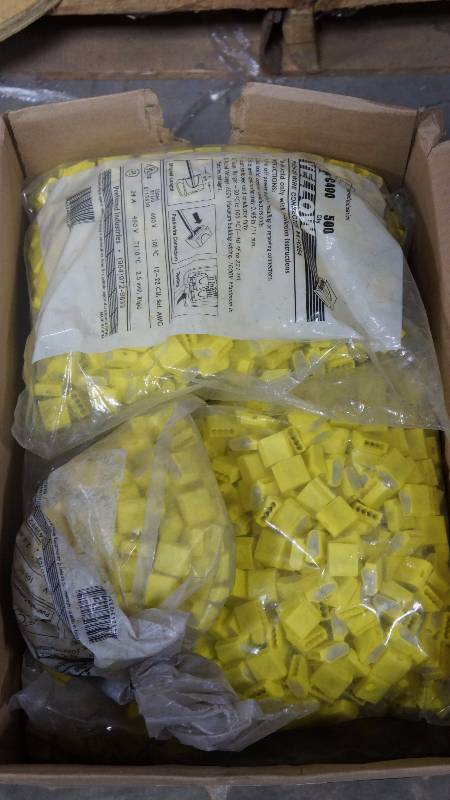 lot 255 image: Box of Preferred Industries Yellow Push In Wire Connectors