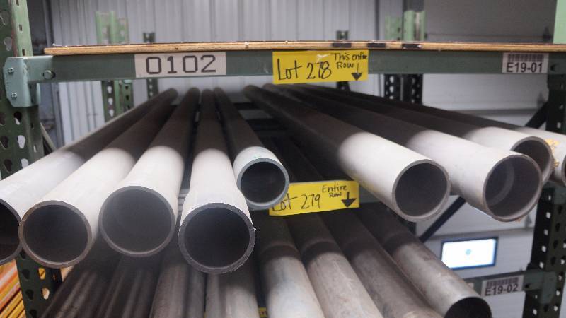 lot 278 image: Row of Large Plastic Conduit - Various Sizes