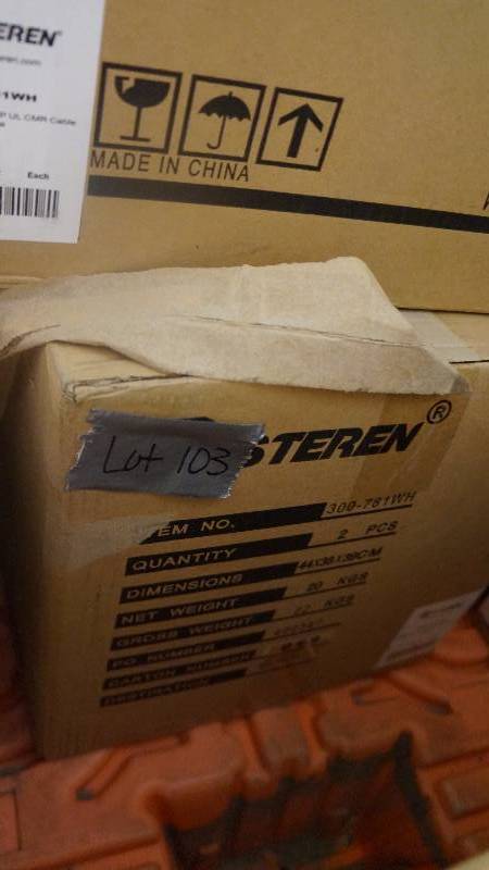 lot 103 image: NEW 1000 Spool of Steren 4 pr Cat5e UTP UL CMR Cable White Qty 2Box 44x38x39 CM