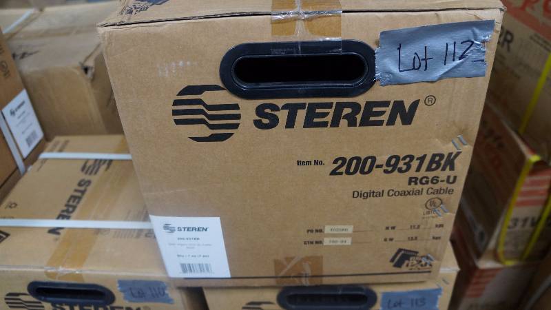 lot 112 image: NEW 1000 Spool of Steren RG6-U CCS UL Digital Coaxial Cable Black