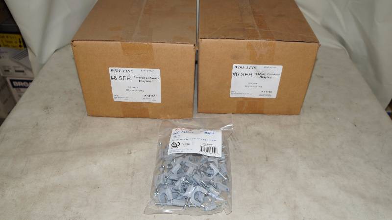 lot 627 image: Qty 2 Sealed NIB Wire-Line Service Entrance Staples #6 Series - Qty 1000