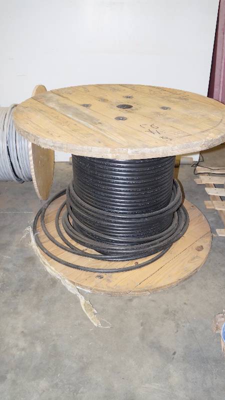 lot 2 image: Partial Spool of Approx. 400 of Kingwire Aluminum Black Casing Type XHHW-2 600 Volt Sun Restitant Cable