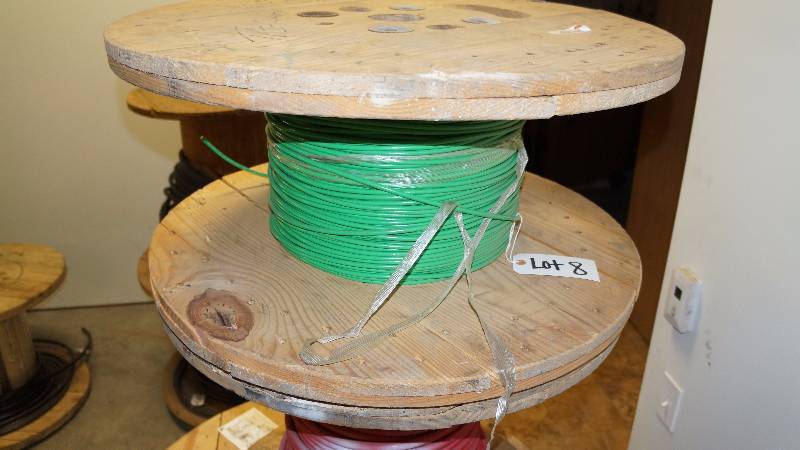 lot 8 image: Opened Spool of Encore Wire Corp. 6 AWG Type MTW or THHN or THWN-2 Sun Resistant Cable