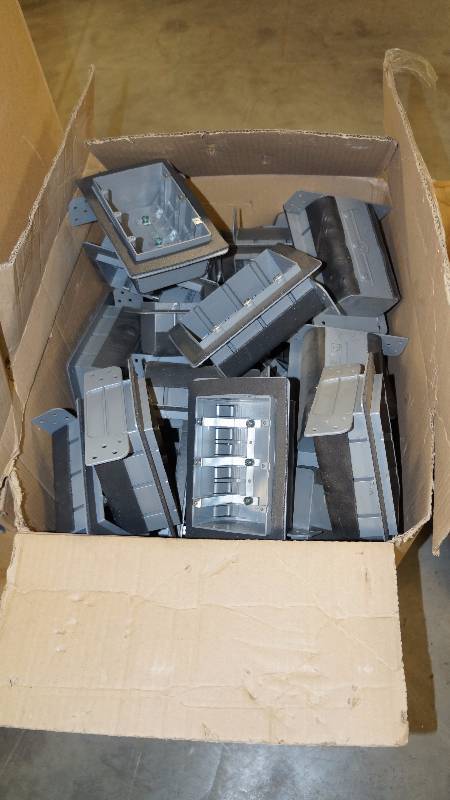 lot 403 image: Opened Box of Thomas & Betts NuTek Three Gang Boxes