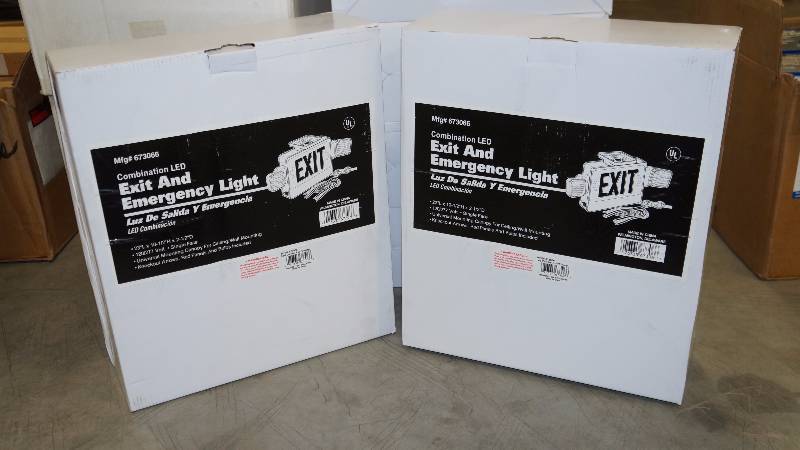 lot 429 image: NIB Combination LED Exit & Emergency Light - Qty 2