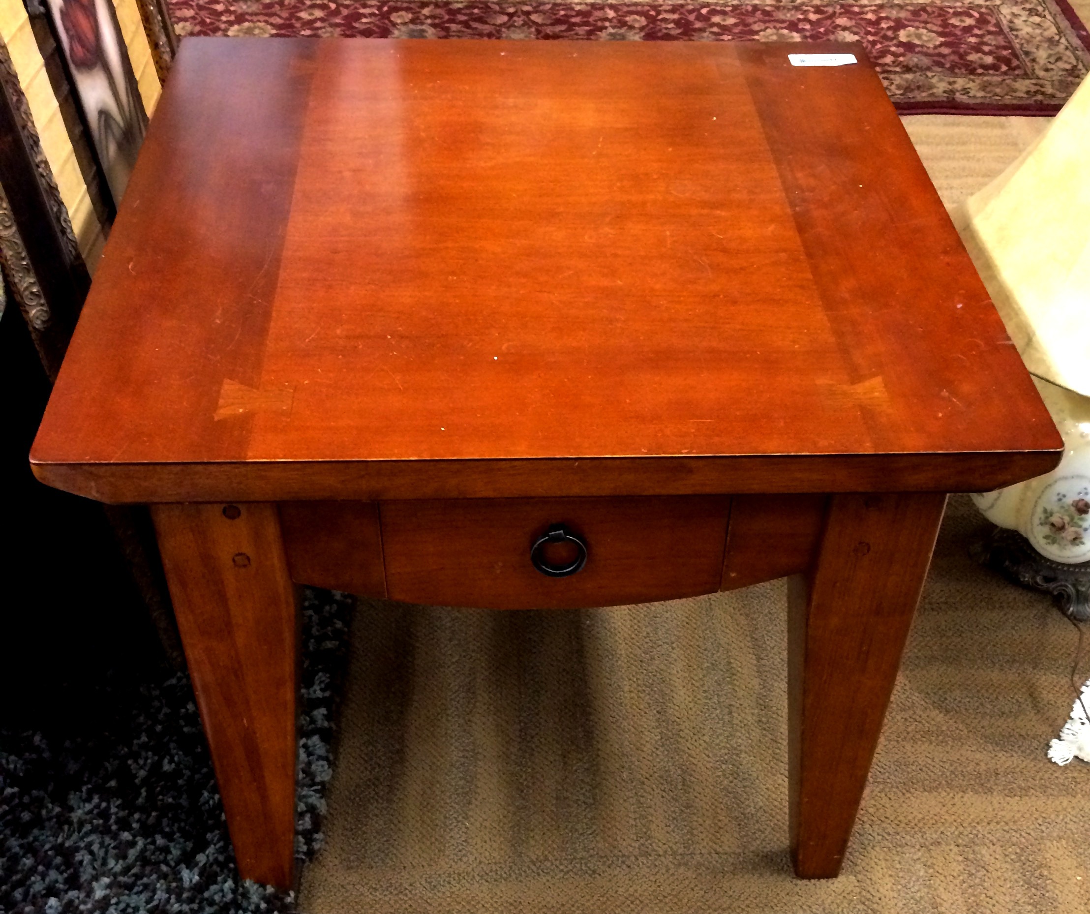 Beautiful Arts & Crafts Mission Style Large Side End Table with Drawer - Solid Wood