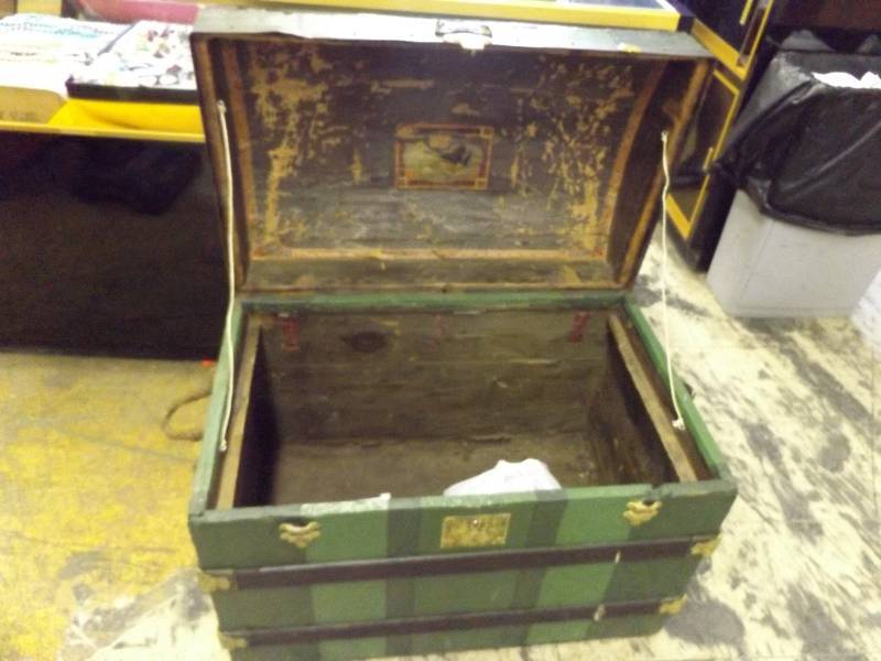 lot 84 image: Old wooden trunk