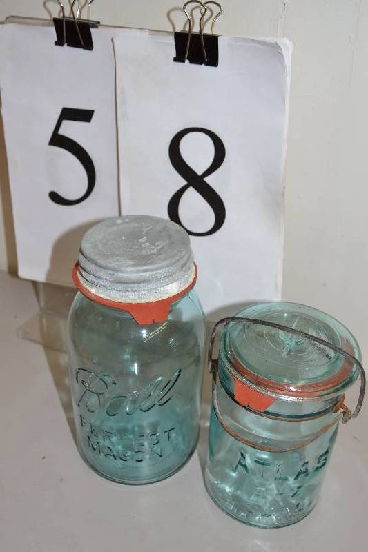 lot 58 image: Blue canning jars