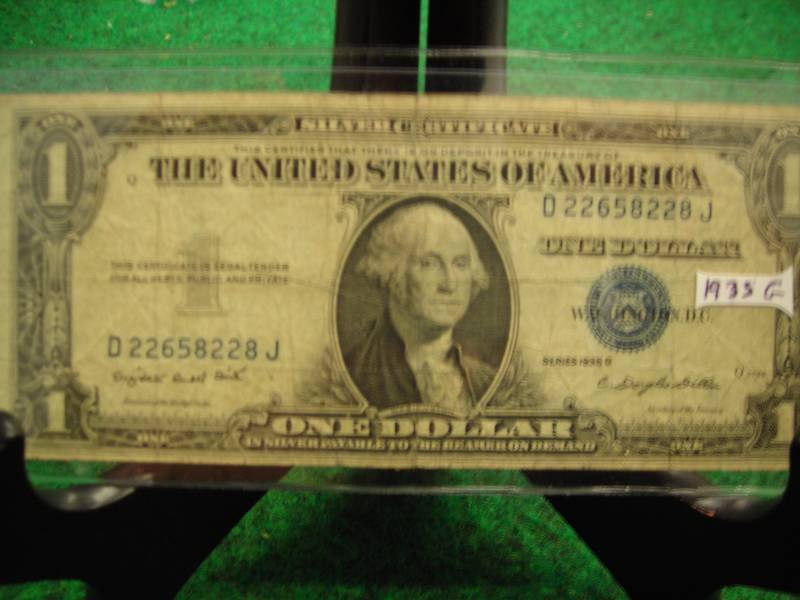 US $1 Silver Certificate Series 1935 G