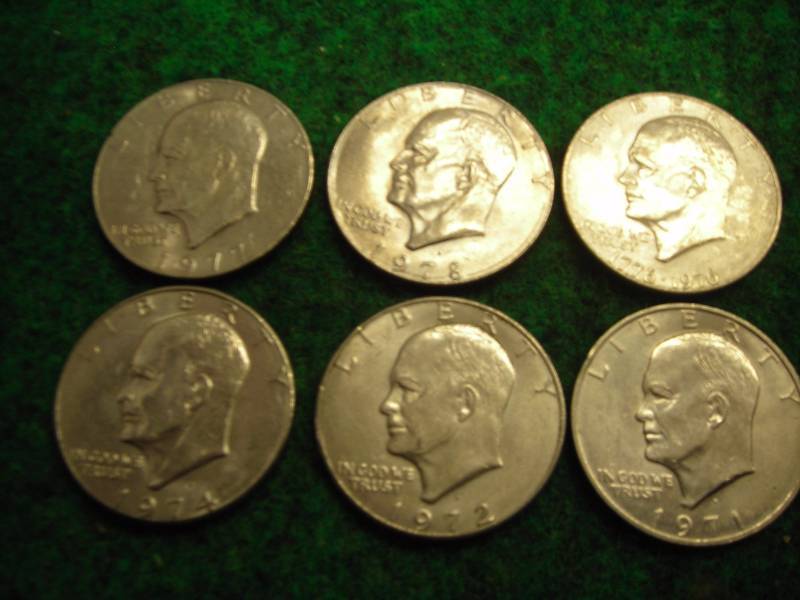 6 Different Dated Ike $1s