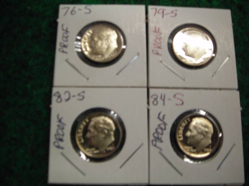1976 S, 1979 S, 1982 S, 1984 S Dimes All Proofs