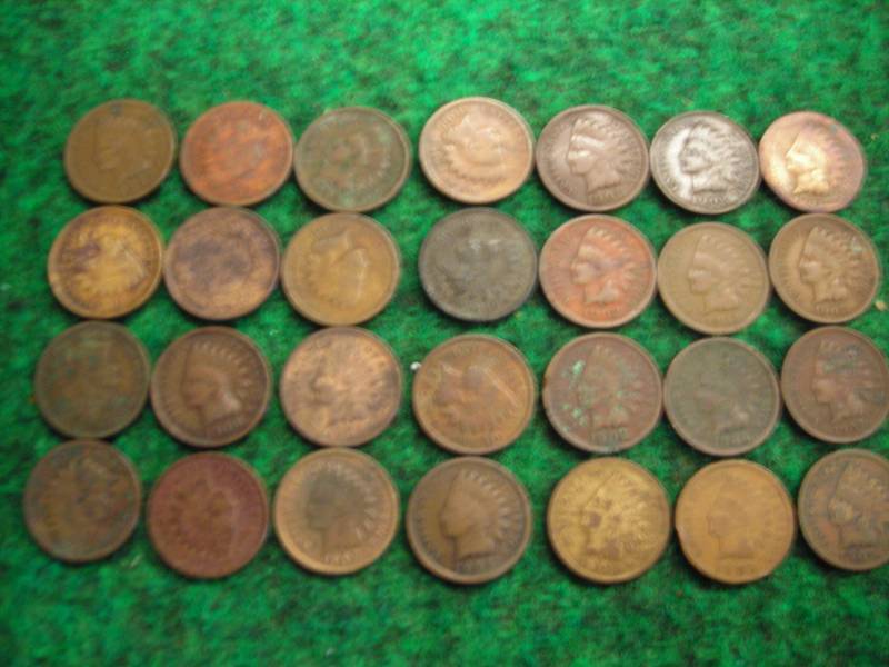 Bag Lot Of 28 Lower Grade Indian Head Cents