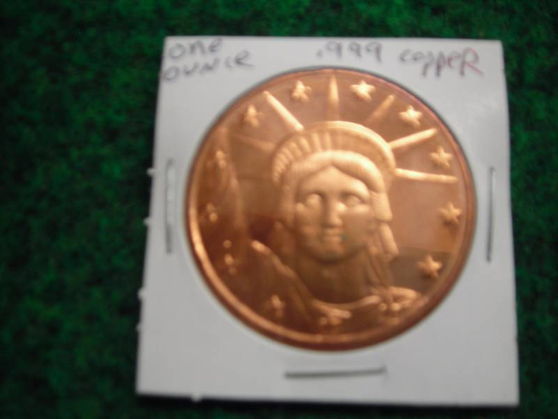 1 Oz. Copper Round Commemorative .999 Fine