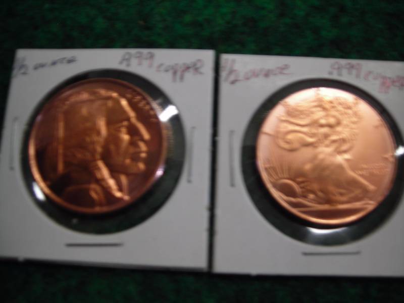 2- 12 Oz. Copper Commemoratives .999 Fine