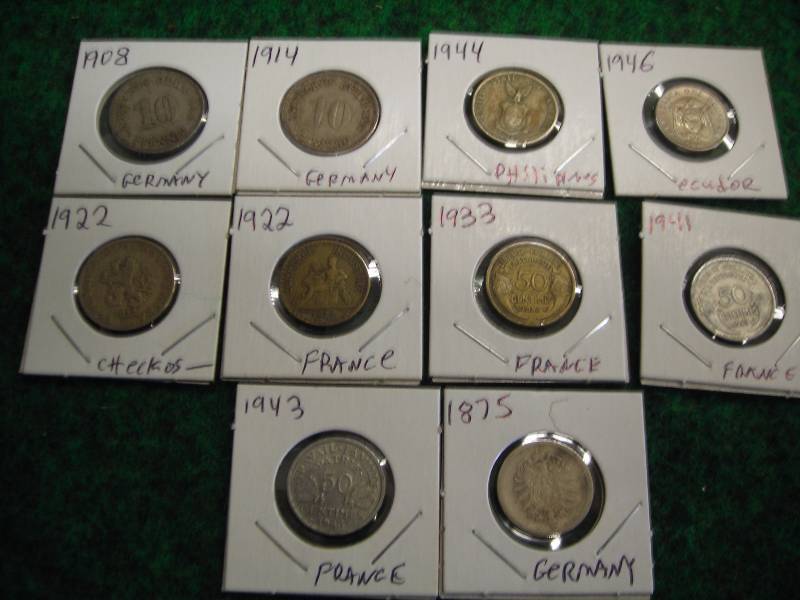 10- Old European Coins Germany, France