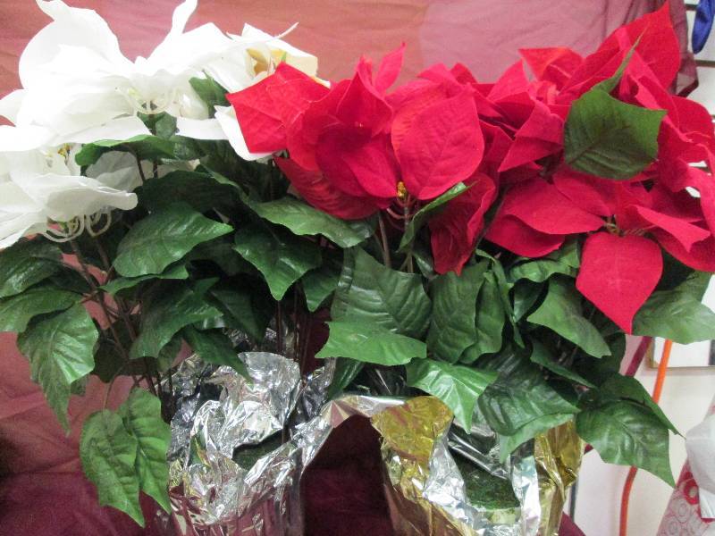 Christmas     Set of 2 poinsettia p...