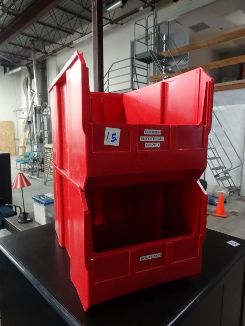 2 Plastic Hardware Bins 11 X 18 X 10