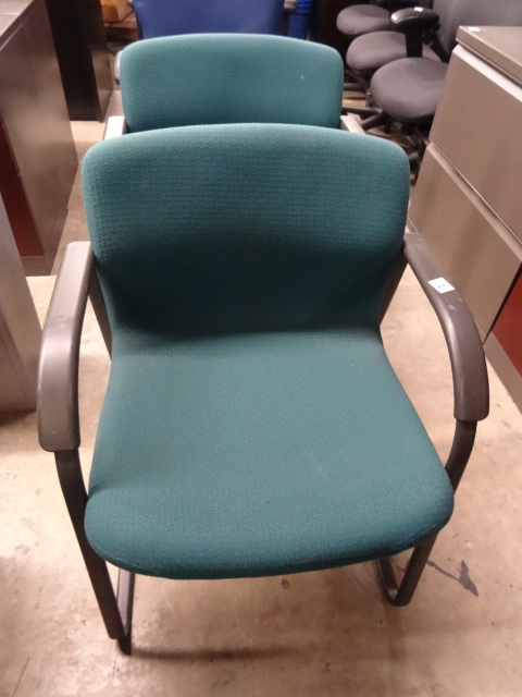 2 Matching Metal Framed Side Chairs