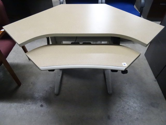 Work Station with Adjustable Keyboard Tray. 57 X 34 Adjustable Height