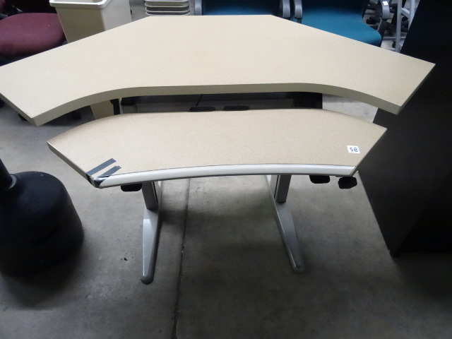 Work Station with Adjustable Keyboard Tray. 57 X 34 Adjustable Height