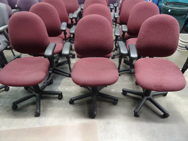 6 Matching Office Chairs on Wheels
