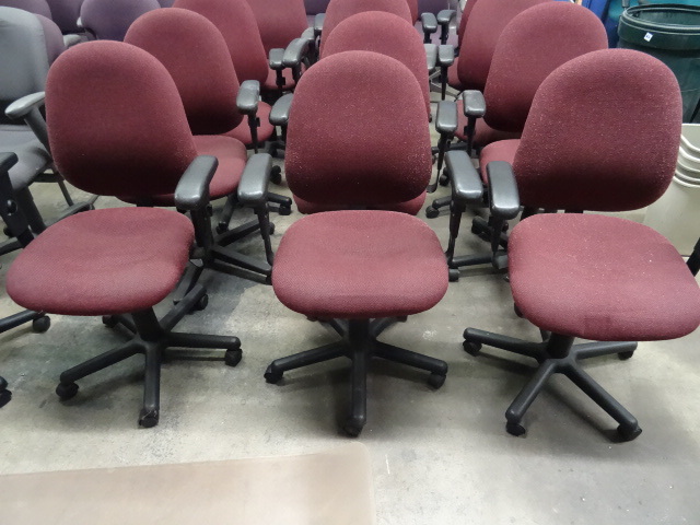 6 Matching Office Chairs on Wheels