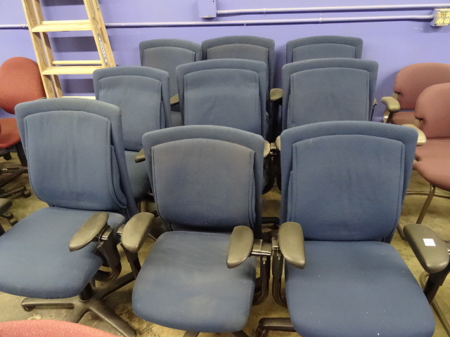 9 Matching Office Chairs on Wheels