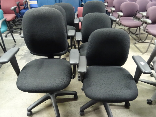 6 Matching Office Chairs on Wheels