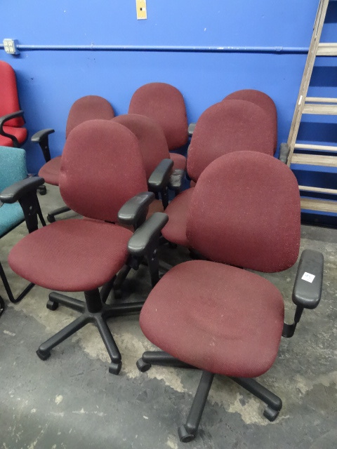 7 Matching Office Chairs on Wheels