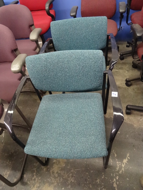 2 Matching Metal Framed Side Chairs