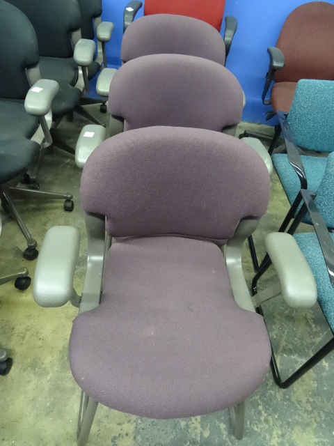 3 Matching Metal Framed Side Chairs