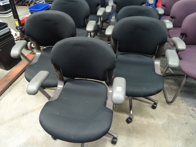 5 Matching Office Chairs on Wheels