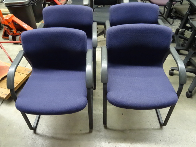 4 Matching Metal Framed Side Chairs