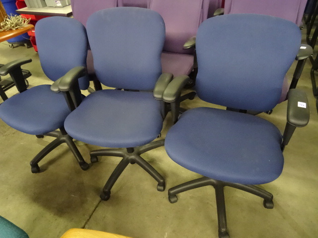3 Matching Office Chairs on Wheels
