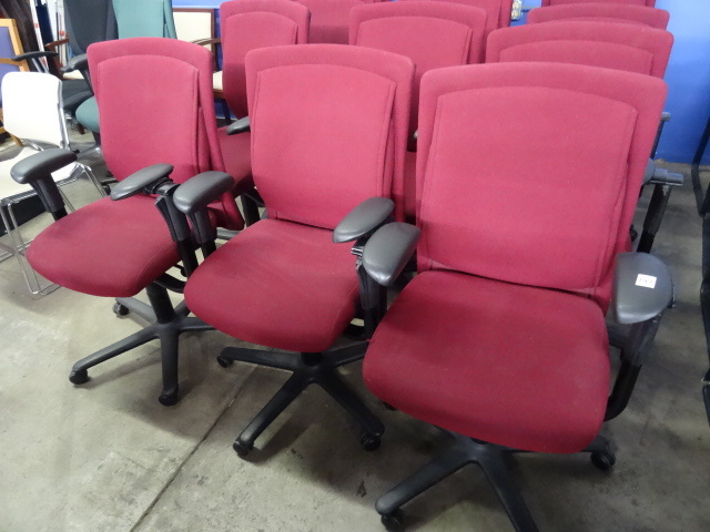 6 Matching Office Chairs on Wheels