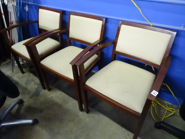 3 Matching Wood Framed Side Chairs
