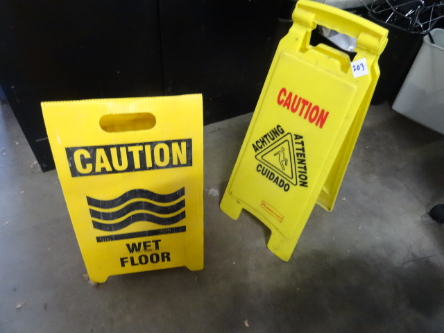 2 Wet Floor Signs