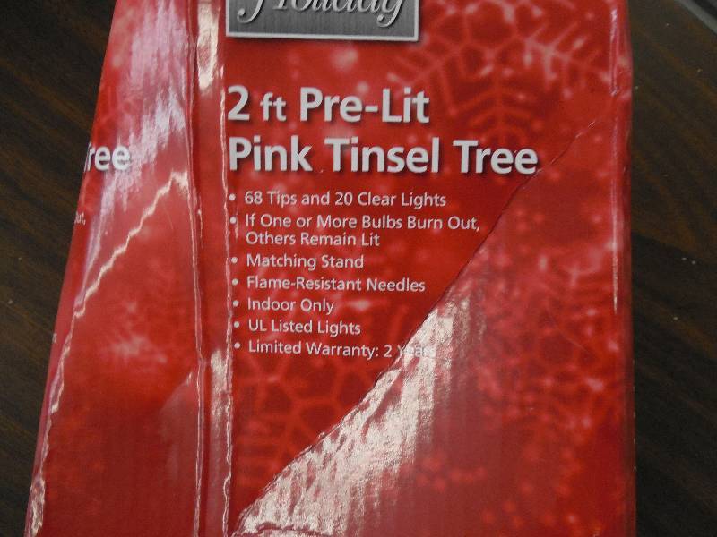 lot 87 image: 2 ft Pre Lit Pink Tree
