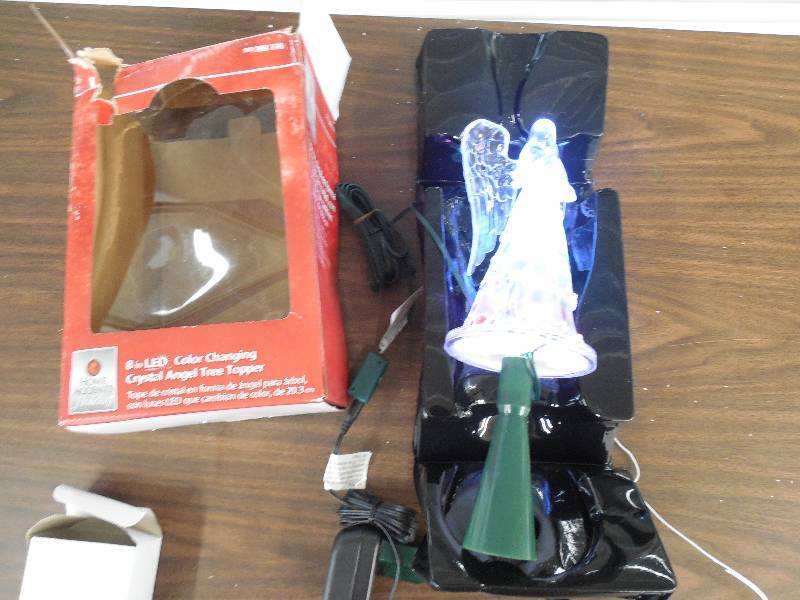lot 89 image: Home Accents 8in LED Color Changing Crystal Angel Tree Topper